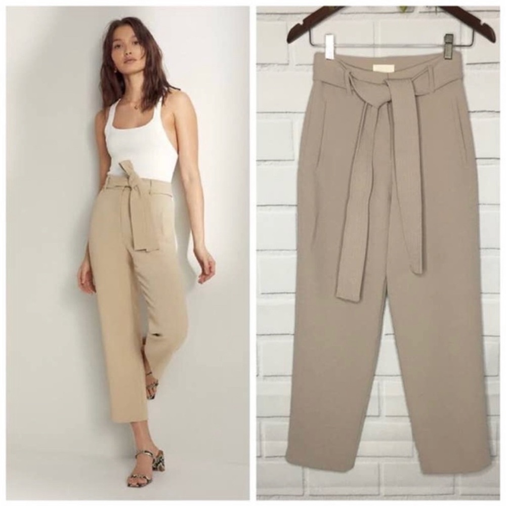Wilfred Aritzia Alliant Tie-Front Pant High-waisted belted pants Size 6 EUC